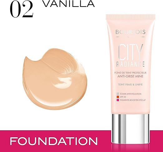 Bourjois City Radiance Foundation - 02 Vanilla, 30 ml