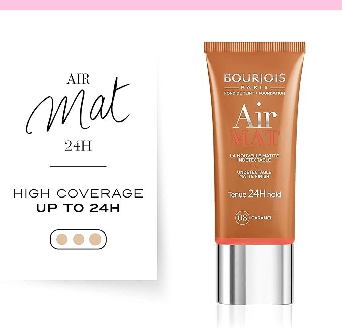 Bourjois, Air Mat 24H. Foundation. 08 Caramel. 30 Ml