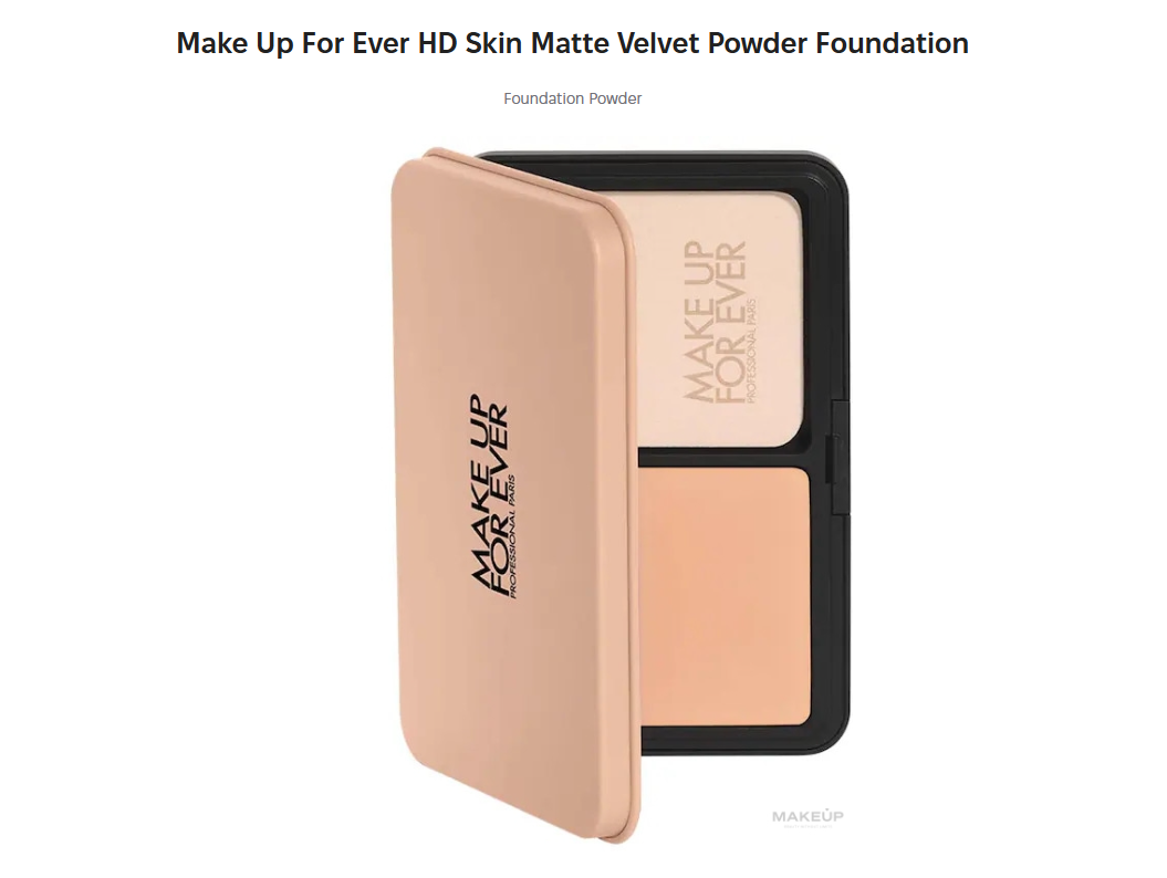Make Up For Ever HD Skin Matte Velvet Powder Foundation