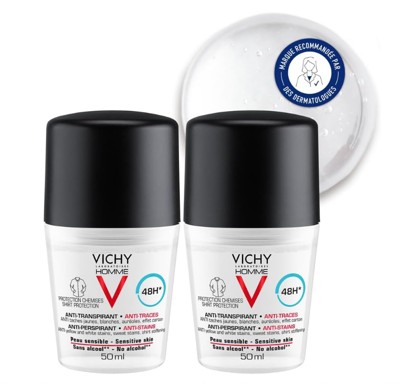 VICHY Anti-Marks Homme 48HR Deodorant Blue.Black