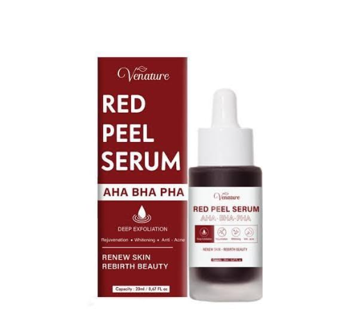Venature Red Peel Serum, AHA BHA PHA, 30 ml, Deep Exfoliation, Resurfaces Skin