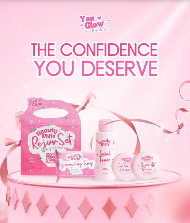 You Glow Beauty White Rejuv Set, Exfoliating Skin Care Kit, Instant Firming and Renewal Treatment