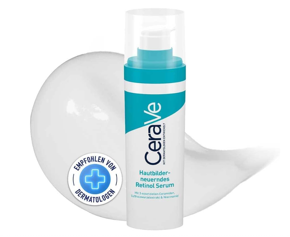 CeraVe Retinol Serum for Post-Acne Marks, Brightening Facial Serum with Retinol and Niacinamide, 1Oz