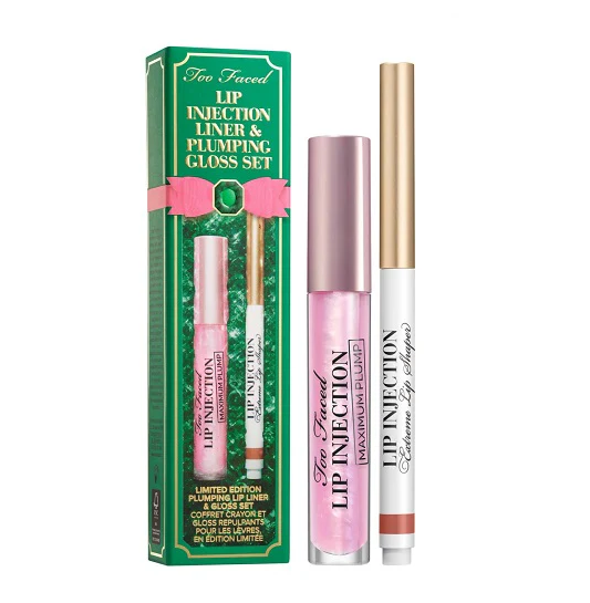 TOO FACED-Lip Injection Liner 0.38g and Plumping Gloss 4g SeT
