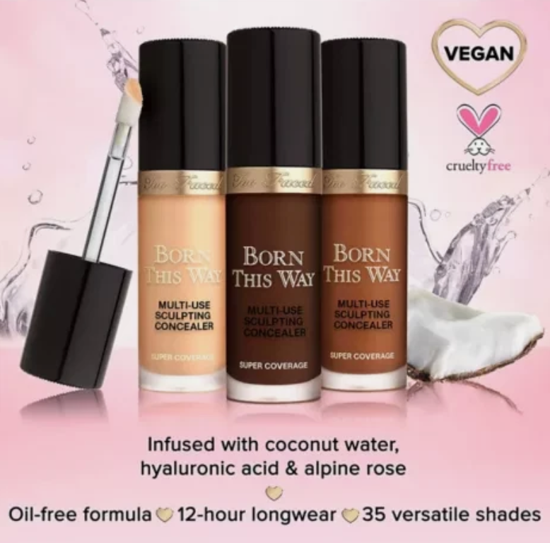 Too Faced Born This Way Super Coverage Multi-Use Concealer Long-lasting corrector for full coverage