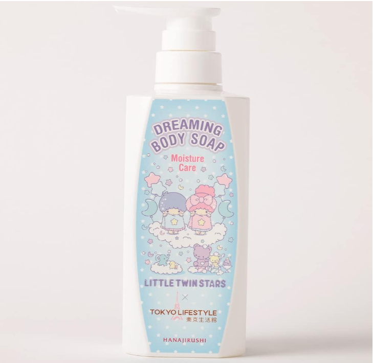 Little Twin Stars Hanajirushi Dreaming Body Soap, Flower Mark, Moist Care - 480 m