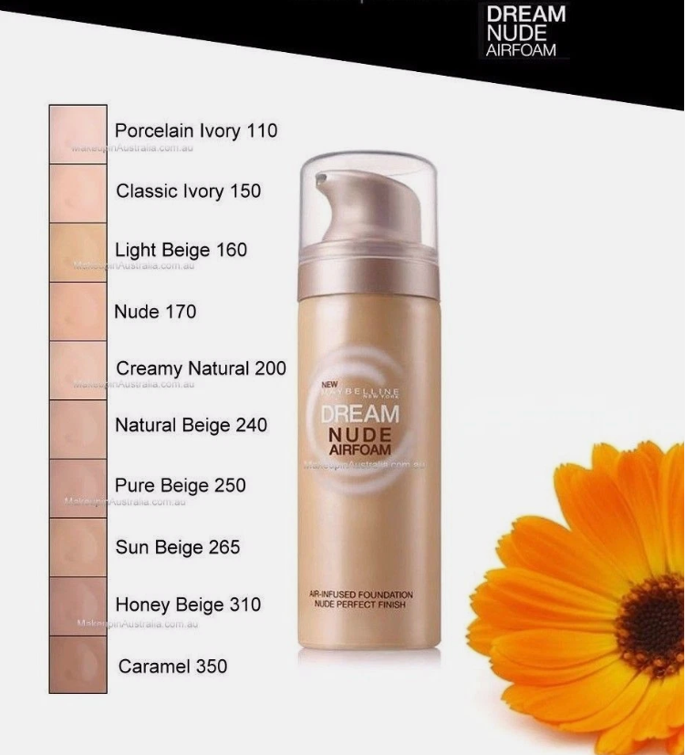 Maybelline New York Dream Nude Airfoam Foundation.
